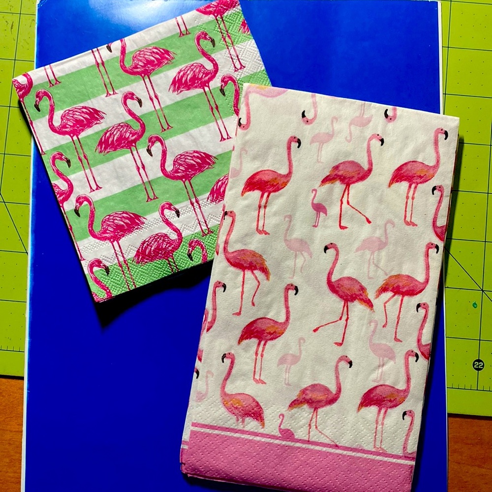 8 Flamingo Decoupage Napkins